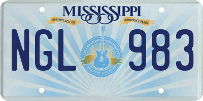 MS license plate NGL983