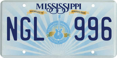 MS license plate NGL996