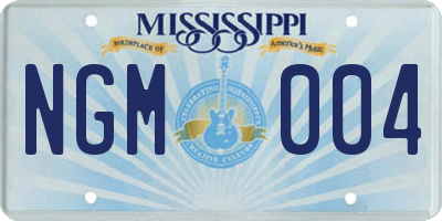 MS license plate NGM004