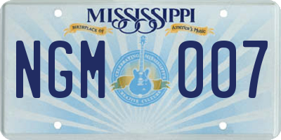 MS license plate NGM007