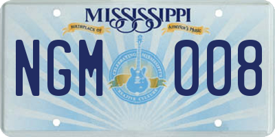 MS license plate NGM008