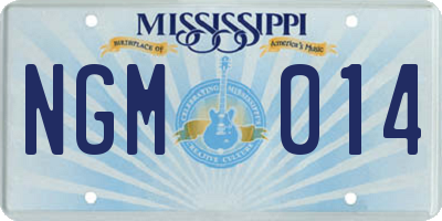 MS license plate NGM014
