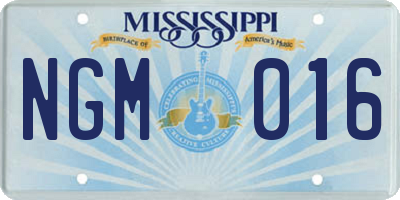 MS license plate NGM016