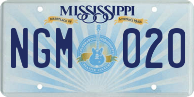 MS license plate NGM020
