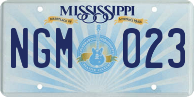 MS license plate NGM023