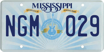 MS license plate NGM029