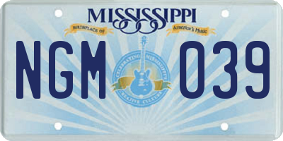 MS license plate NGM039