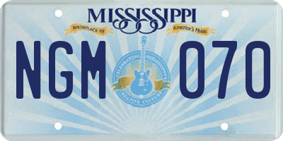 MS license plate NGM070