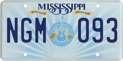 MS license plate NGM093