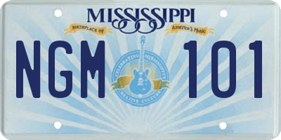 MS license plate NGM101