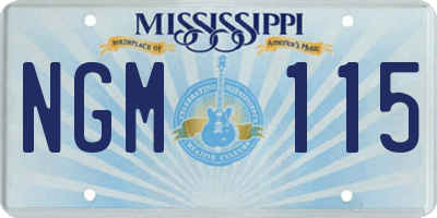 MS license plate NGM115