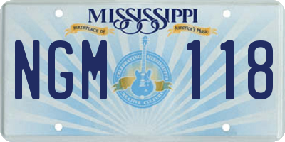 MS license plate NGM118
