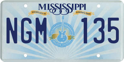 MS license plate NGM135