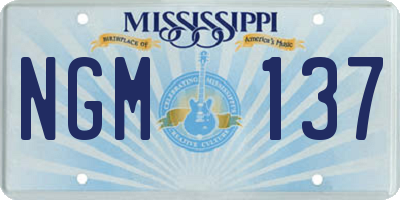 MS license plate NGM137