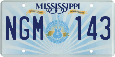 MS license plate NGM143