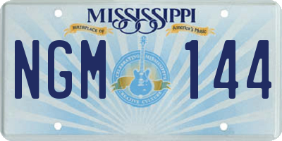 MS license plate NGM144