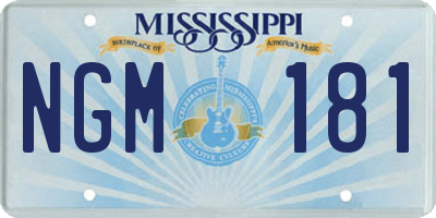 MS license plate NGM181