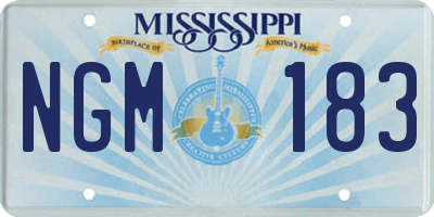 MS license plate NGM183