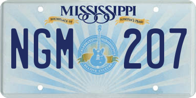MS license plate NGM207