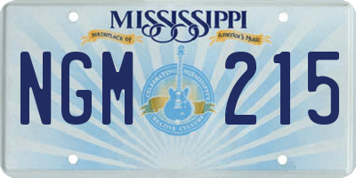 MS license plate NGM215