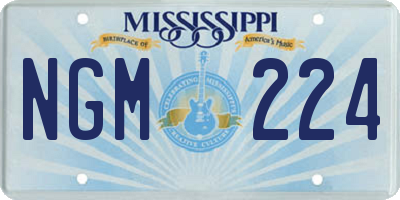 MS license plate NGM224