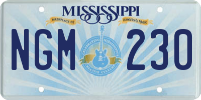 MS license plate NGM230