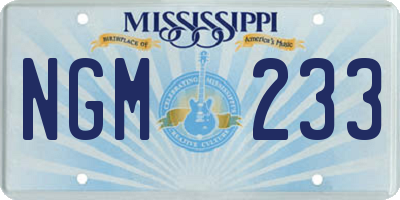 MS license plate NGM233