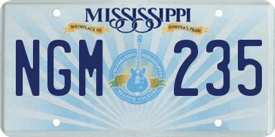 MS license plate NGM235