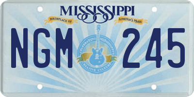 MS license plate NGM245