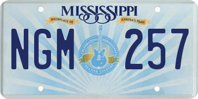 MS license plate NGM257