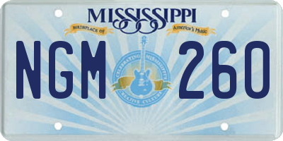 MS license plate NGM260