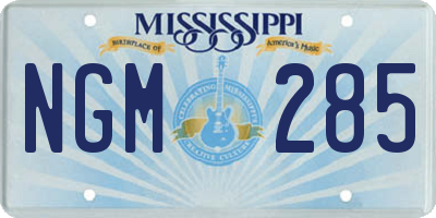 MS license plate NGM285