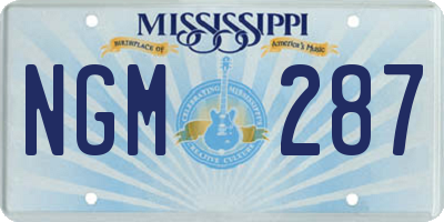 MS license plate NGM287