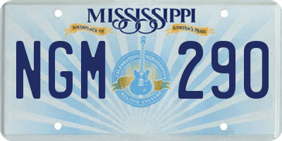 MS license plate NGM290