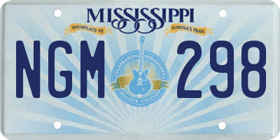 MS license plate NGM298