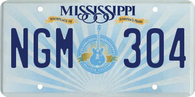 MS license plate NGM304