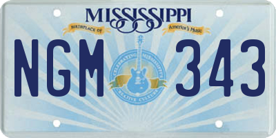 MS license plate NGM343