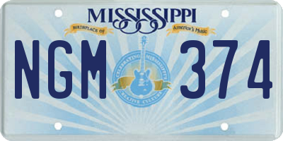 MS license plate NGM374
