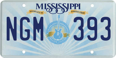 MS license plate NGM393