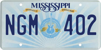 MS license plate NGM402