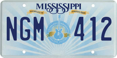MS license plate NGM412
