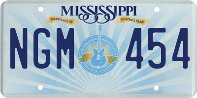 MS license plate NGM454