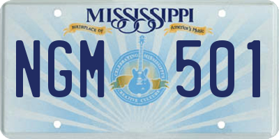 MS license plate NGM501