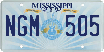 MS license plate NGM505