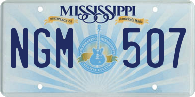 MS license plate NGM507