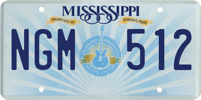 MS license plate NGM512