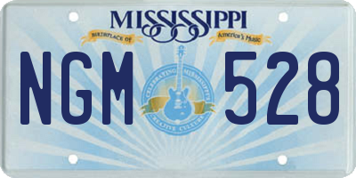 MS license plate NGM528