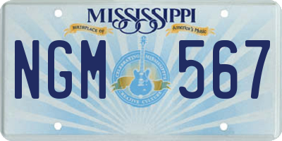 MS license plate NGM567