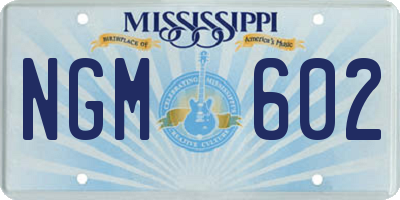 MS license plate NGM602