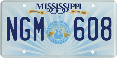 MS license plate NGM608